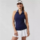  Golf Shirts Custom Logo Dark Blue V Neck Zipper Sleeveless Women Wholesale