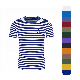  Manufacturer Streetwear Cotton High Quality Two Tone Stripe T Shirt Custom Color Block Striped Long Sleeve T-Shirt for Men