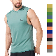  Custom Quality Sleeveless Undershirt Vest Black Cotton Singlets Distressed Tank Top Gym Wear T-Shirt Vest for Men