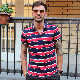  Hot Selling Fashion Men T-Shirts Custom Summer Stripe Cotton Polo Shirts