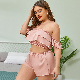 Pink Flounces Two Piece Lingerie Bra Set Plus Size