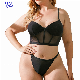 Sexy Underwear Set with Simple Thin Mesh Underwire Women Plus Size Lingerie Thong manufacturer