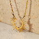  European Simple Sun Flower 18K Titanium Steel Women′s Short Necklace