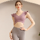  Ruffled Short Sleeved Vest with Chest Pad Yogawear Sportswear