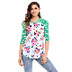  Custom Women′s Printing Flower Cheap T-Shirt with Long Sleeve