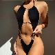  New to Backless Sexy Swimsuit Bikini The One-Piece Solid Color Print Swimwear