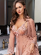  Women′s Floral Lace Mesh Loungewear Set - Long Sleeve Robe & Sheer Deep V Lace up Dress - Perfect for Relaxing & Sleeping!