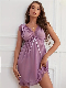  Contrast Lace Mesh Nightdress, Elegant Deep V Sleeveless Sleep Dress, Women′s Sleepwear & Dresses