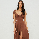  2022 New Stylish French Style Backless Chiffon Long Dress
