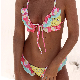  Women′s Split Triangle Bag Bikini Small Fresh Printed Swimsuit