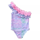  New Style Children Fish Scales Prints Swimsuit Girls Sleeveless Swimwear