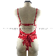 Womens Sexy Bodysuit High Quality Shiny Lace Satin Belt Triangle Cup manufacturer