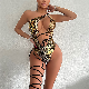  Women Swimwear Summer Bikini Ladies Sexy Solid One-Shoulder Swimsuit Beachwear
