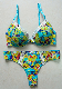  Underwear Set Lace Decoration Printed Bra with Bikini