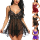  Sexy Lingerie Women Silk Lace Robe Dress Panties Babydoll Nightdress 2 PCS Set Lingerie Ladies Sexy