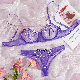  Deep V Lace Flower Sexy Bra Sets Young Girl Breathable Adjustable Shoulder Straps Net Thin G-String Thongs Panties Set