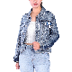  Custom Vintage Blue Ripped Design Plus Size Long Sleeve Women Denim Jackets