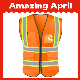  Polyester/Cotton Reflective Stripes Visibility Yellow Fluorescent Safety Vest Workwear