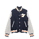  Customize Ribbon Collar Cuff Embroidery Logo Unisex College School Leaver Varsity Jacket