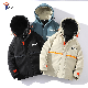  Custom Logo Heatsealed Cropped Down Jackets Men Sportswear Winter Down Bomber Coats Zipper Pockets Warm Solid Casual Jacket