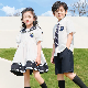  White Summer Student Cotton British Style Children′s Navy Kindergarten School Uniform