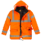  Good Material Warm Wind Proof Work Wear Hi Viz Reflective Tapes Safety Jacket Yellow Men Reflective Security Jacket