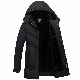  Men Polyester Puffer Cotton Padded Jacket Winter Thick Coat Long Outdoor Down Jacket Coat with Wool PUR Hood