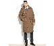 Men′s Nylon Double-Breast Belt Classic Trench Overcoat