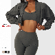  Bwt6453 Women Long Sleeve Quick Drying Sports Yoga Top Coat Sun Protection Fitness Stand Collar Leisure Jacket Active Wear