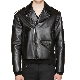  Fashion Mens Clothes Design Short Motorcycle Windproof Zipper PU Leather Black Jacket