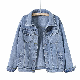  Women′s Denim Jean Jacket Women Casual Outwear Fall Jacket Denim Button up Coat Oversize Denim Jacket for Ladies