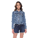  Asiapo China Factory Women′s Lightweight Classic Basic Stretch Trucker Short Denim Jean Jacket