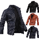  Fashion Spring Custom Mens Faux Black Motorcycle PU Leather Jackets for Men
