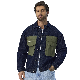  Custom Green Big Pockets Patchwork Long Sleeve Denim Men Motorcycle Denim Jacket