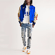  OEM New Fashion Men Wool Blend High Quality Chenille Embroidered Leather Sleeve