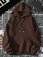  Latest Autumn Winter Women Coffee Brown Solid Color Fleece Blank Custom Logo Pullover Hoodies Drawstring Kangaroo Pocket Thermal Lined Hoodie