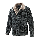 Winter Brown Faux Suede Leather Jacket for Men Fur Collar Man