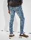 New Super Stretch Medium Wash Patched Structured Look of Rigid Mens Skinny Denim manufacturer