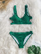  Summer Plain Color Cut out Swimsuit Lady Bikini Set Swimwear for Woman