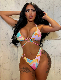  Girls Hot Sexy Swimwear 3D Printing Flower 2 PCS Set Bikinis Wholesales High Quality Spandex Swimsuit