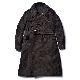  High Quality Padded Long Black Double-Breasted Button Outwear Jacket