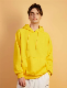  OEM Custom High Quality Soft Yellow Basic Pullover Hoodie for Man Guys Solid Drawstring Kangaroo Pocket Hoodie