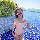  Factory OEM Lovely Strip Print Little Baby Sublimation Girls One Piece Swimsuit