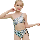  One Shoulder Girls Bikini Snakeskin Print One Piece Swimwear