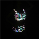  Women Two Piece Glitzy Reflective High Waist Laser Bikini Swimsuit