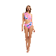 Women Placement Print Swimsuit Cut-out Design Swimwear