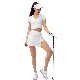  Quick Dry OEM Young Girls/Ladies Sportswear Golf Crop Top and Skirt Women White Tennis Shirt Dress Set