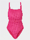  Special Fabric Belt Classic Simple High Leg Opening Slim Figure Flattering One-Piece Swimwear Swimsuit for Ladies