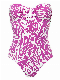  Strapless Chest U-Shaped Ring Slim Sexy Figure Flattering One-Piece Swimwear Swimsuit for Ladies