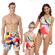  Children′s One-Piece Swimsuit European and American Family Matching Swimsuit